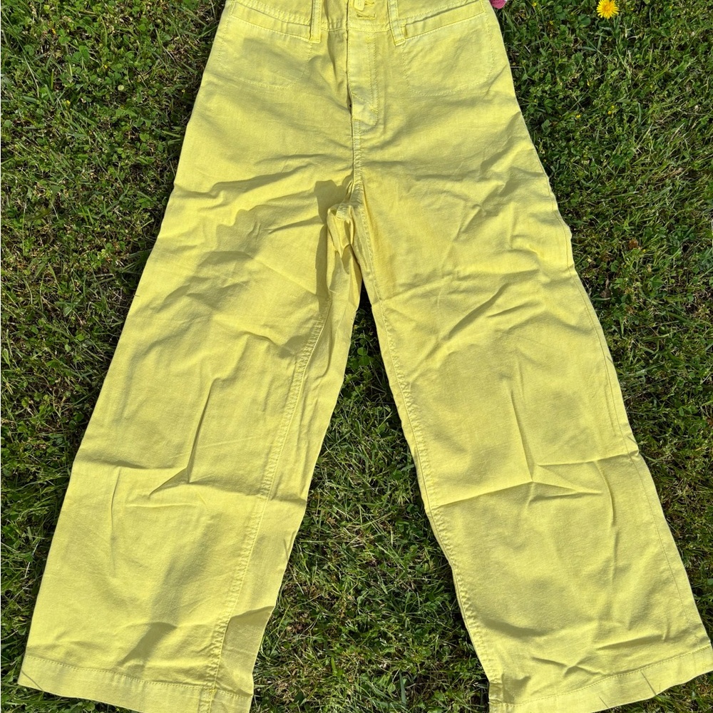Yellow Cropped Pants